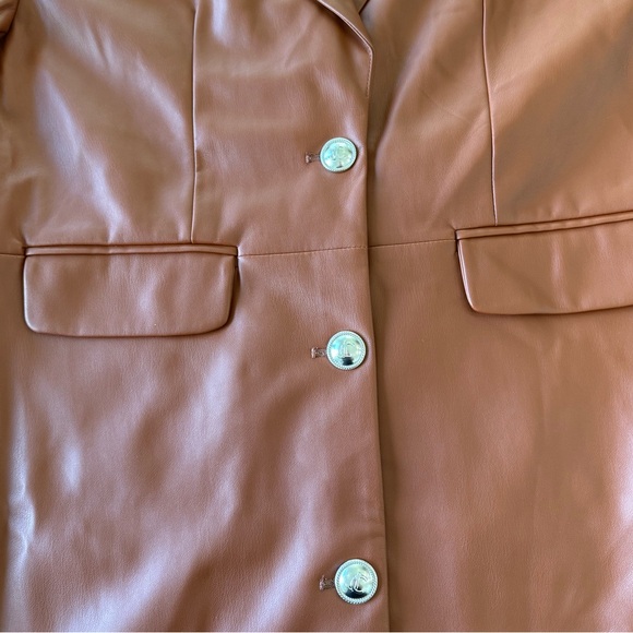 NWOT JUICY COUTURE Oversized Faux Leather Blazer Style Trench Coat - Picture 7 of 16